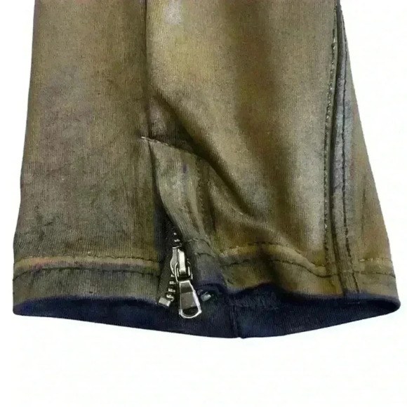 Zara Woman Brown Distressed Elastic Waist Leggings Size Large - Picture 3 of 9